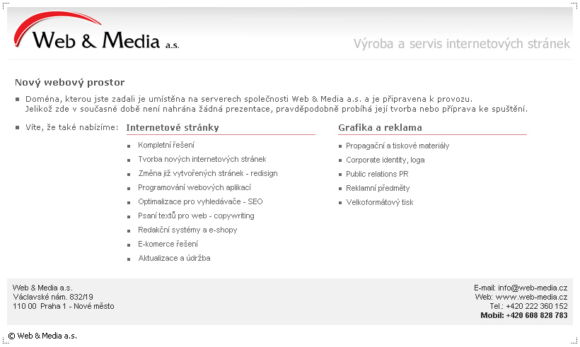 Nov webov prostor - Web & Media a.s.